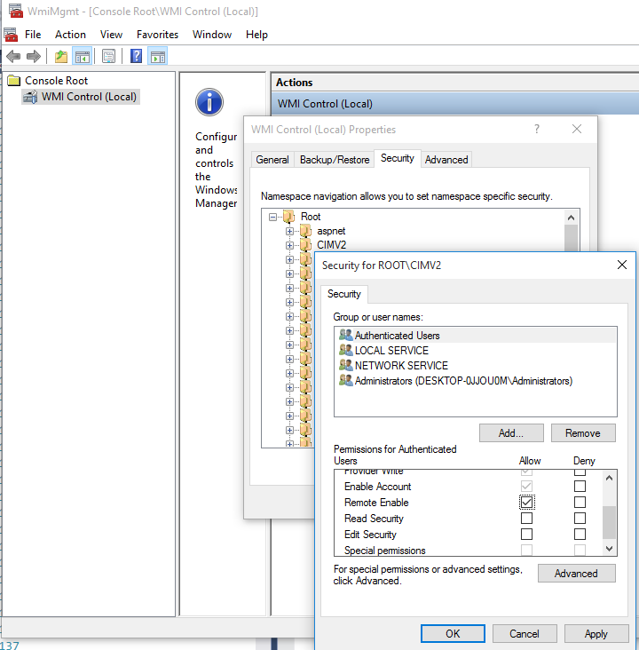 Mini DBA WMI security settings for SQL Server monitoring