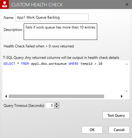 SQL Server custom health check