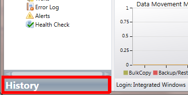 SQL Server history viewer button
